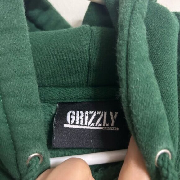 Grizzy OG Bear Embroidered Green Hoodie - Picture 5 of 6